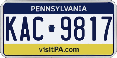 PA license plate KAC9817