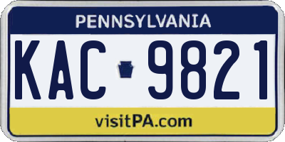 PA license plate KAC9821