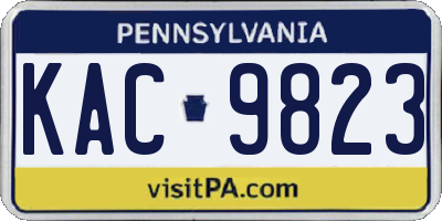 PA license plate KAC9823