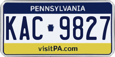 PA license plate KAC9827