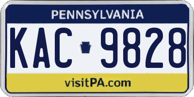 PA license plate KAC9828