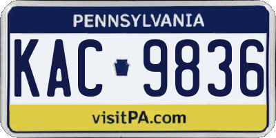 PA license plate KAC9836