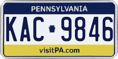 PA license plate KAC9846