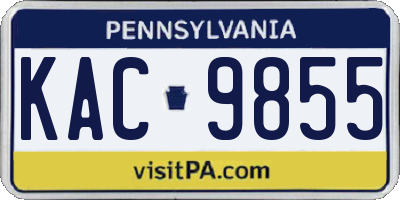 PA license plate KAC9855
