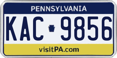 PA license plate KAC9856