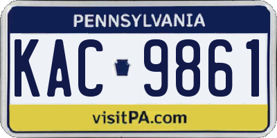 PA license plate KAC9861