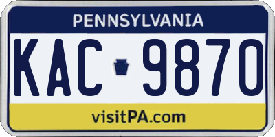 PA license plate KAC9870