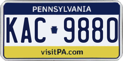 PA license plate KAC9880