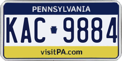 PA license plate KAC9884