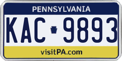 PA license plate KAC9893
