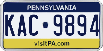PA license plate KAC9894