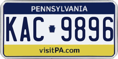 PA license plate KAC9896