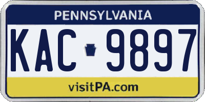 PA license plate KAC9897