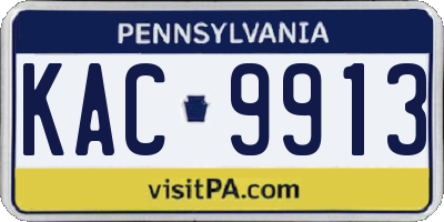 PA license plate KAC9913