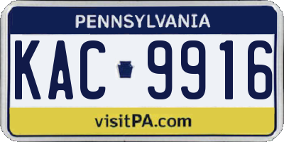 PA license plate KAC9916