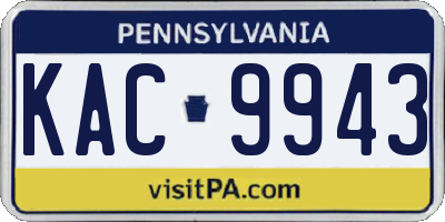 PA license plate KAC9943