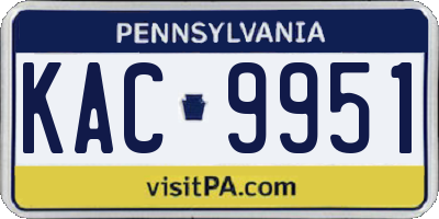 PA license plate KAC9951