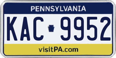 PA license plate KAC9952