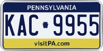 PA license plate KAC9955