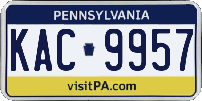 PA license plate KAC9957