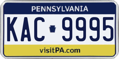 PA license plate KAC9995