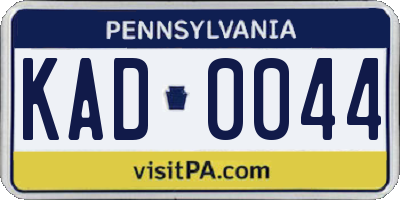 PA license plate KAD0044