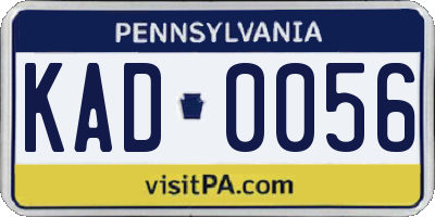 PA license plate KAD0056