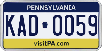 PA license plate KAD0059