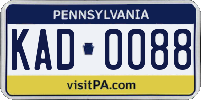 PA license plate KAD0088