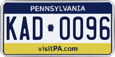 PA license plate KAD0096