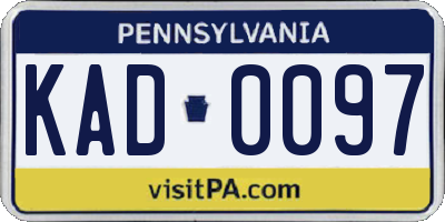 PA license plate KAD0097