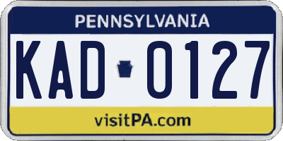 PA license plate KAD0127