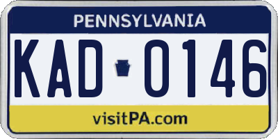 PA license plate KAD0146
