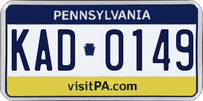 PA license plate KAD0149