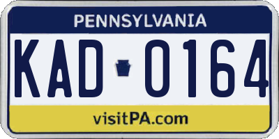 PA license plate KAD0164