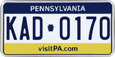 PA license plate KAD0170