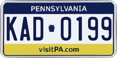 PA license plate KAD0199