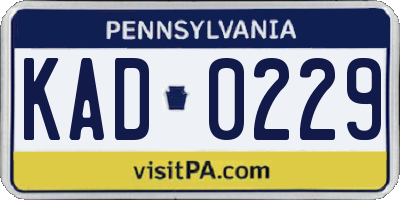 PA license plate KAD0229