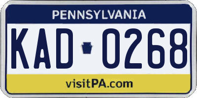 PA license plate KAD0268