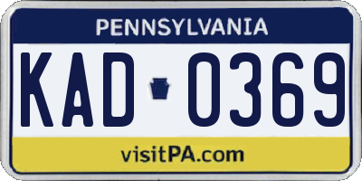 PA license plate KAD0369