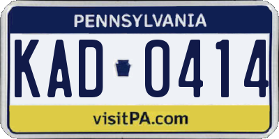 PA license plate KAD0414