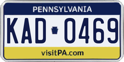 PA license plate KAD0469