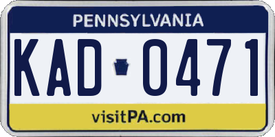 PA license plate KAD0471