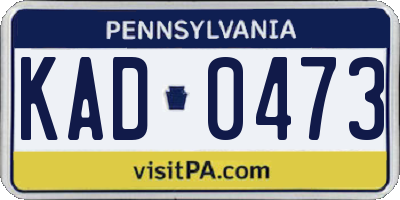 PA license plate KAD0473