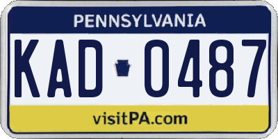 PA license plate KAD0487