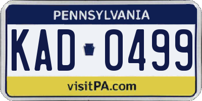 PA license plate KAD0499