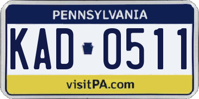 PA license plate KAD0511
