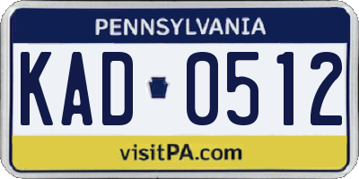 PA license plate KAD0512