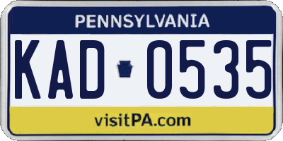 PA license plate KAD0535