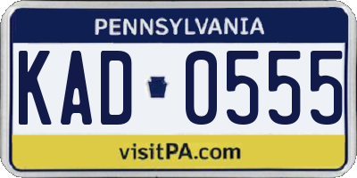 PA license plate KAD0555
